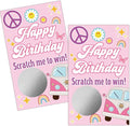 Haizct 50 Pack Happy Birthday Scratch Off Cards, 70's Retro Scratch Tickets for 18th 19th 21st 50th Birthday Party, Lottery Group Game Raffle Tickets for Retro Tea Party Bridal Shower Baby Shower