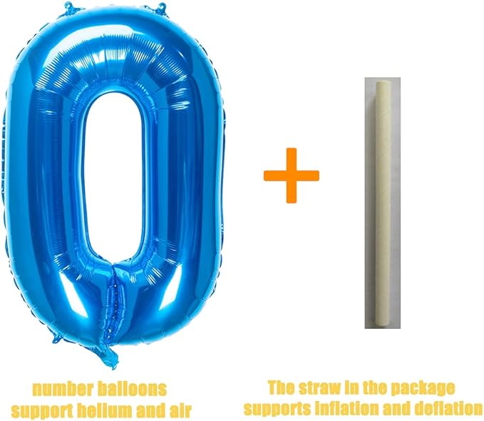 32 Inch Blue Number 0 Balloons Foil Ballon Digital Birthday Party Decoration Supplies (Blue Number 0 Balloon)