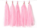Pink Tissue Paper Tassel DIY Hanging Paper Decorations Party Garland for Parties, Weddings, Festivals, Baby Showers - 20PCS (25cm)