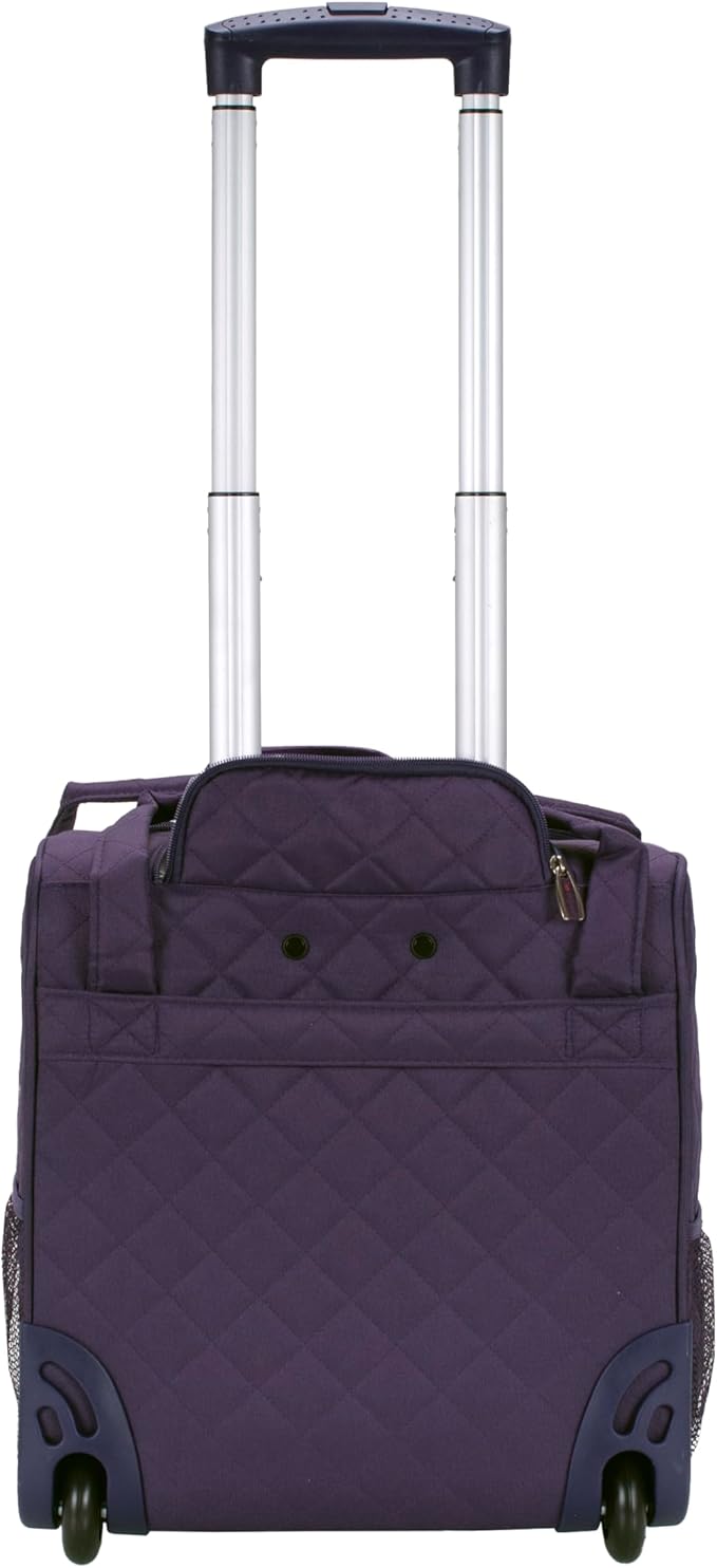 Rockland Melrose Upright Wheeled Underseater Carry-On Luggage, Purple