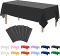 Kopokita 6PCS Black Plastic Tablecloths 54 x 108 Inch, Disposable Table Cloths Rectangle Party Table Covers