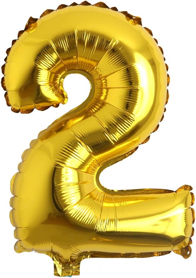 16" Alphabet Letter and Number Balloons Set Package, Aluminum Hanging Foil Film banner Mylar Balloon for Birthday Party Decoration Custom Word (A-Z, 0-9 Gold) (16 inch 2 Gold)