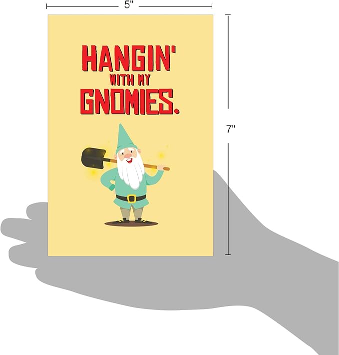 The Best Card Company Funny Birthday Greeting Card From Us w/ 5 x 7 Envelope for Men and Women (1 Card) Friendly Garden Gnomes C6441CBDG-US