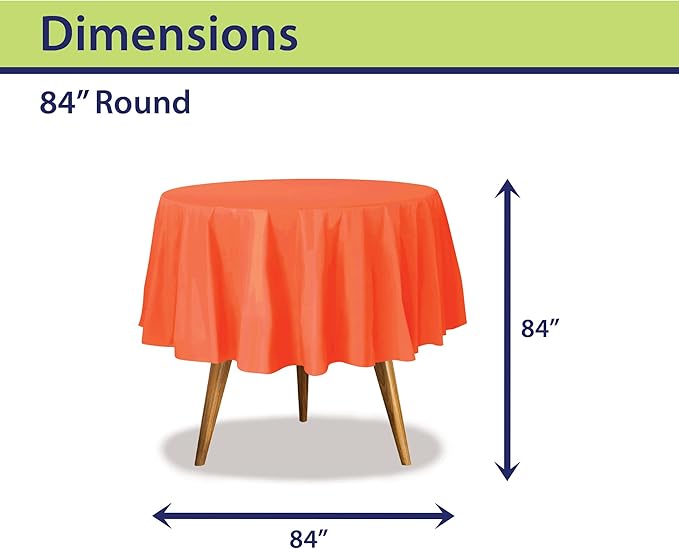 Party Dimensions Red Disposable Plastic Tablecloth for Round Tables (36 Pack) Table Cloths for Parties, Events & Weddings, Indoors & Outdoors, 84 inches, Plastic Table Cover
