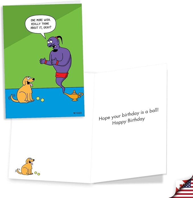 NobleWorks Assorted 3 Pack of Hilarious Puppy Birthday Cartoons Greeting Cards with 5 x 7 Inch Envelopes (3 Designs, 1 Each) Dog Toons VC2810BDG-C1x3