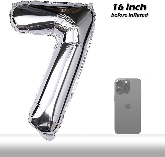 [20 Pcs] 16" Silver Foil Number Balloons (2 sets of 0-9) - Mylar Aluminum Hanging Decorations for Graduation, Birthday, Christmas & New Year's Eve Parties
