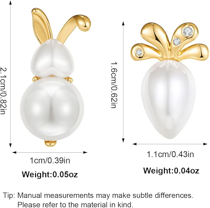 MUYAN Cute Small Easter Bunny Stud Earrings Rabbit Carrot Easter Earrings Holiday Jewelry