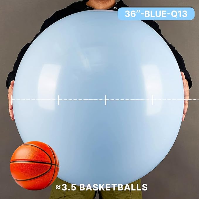 PartyWoo Baby Blue Balloons 4pcs 36 Inch Light Pastel Sky Aqua Blue Balloons for Graduation Baby Shower Gender Reveal Weddings Easter Birthday Bachelorette Anniversary Party Decorations Blue-Q13