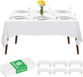 6 Pack Premium White Plastic Table Cloth -70 X 120 Inch Rectangle Tablecloth, Disposable Tablecloth Plastic Table Cover for Parties (6, White, 70" X 120" Rectangle)