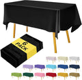Black 6 Pack Plastic Table Cloth 54" x 108", Disposable Tablecloths Rectangle Table Cover, Plastic Table Cloths for Parties
