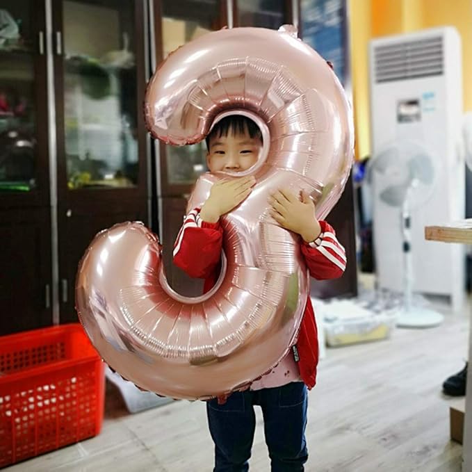Juland Rose Gold Number Balloons Large Foil Mylar Balloons 40 Inch Giant Jumbo Number Balloons for Birthday Party Decorations 23