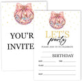 Sweet Pink Disco Birthday Invitation Cards For Girls Adult Teens, Let's Party Supplies Favors, 20 Fill-In Invitation Cards with Envelopes -04