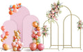 Arch Backdrop Stand and Cover Set, 3 Metal Balloon Arch Backdrop 7.2ft 6.6ft 6ft, Gold Arched Stand Frame for Wedding, Parties,Birthday, Backdrop Decorations (Pale Pink,7.2ft+6.6ft+6ft)