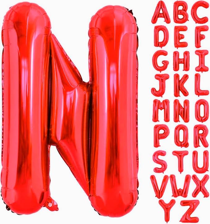 40 Inch Large Red Letter N Balloons Alphabet N Letter Balloons Foil Mylar Big Letter Balloons for Birthday Party Anniversary New Year Graduation Wedding Decorations