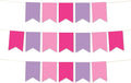Andaz Press Hanging Pennant Banner with String, Lavender, Pink, Fuchsia, 1-Set, 24 Pennants, Approx. 12-Feet Long, Unicorn Theme Colored Supplies