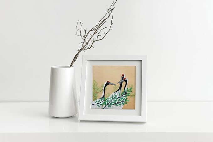 Cranes from Momoyogusa–Flowers of a Hundred Generations (1909) by Kamisaka Sekka Quilling Art Greeting Card,Design Greeting Card for Birthday, Get Well, All Occasion. Framable Artwork for Art Lovers
