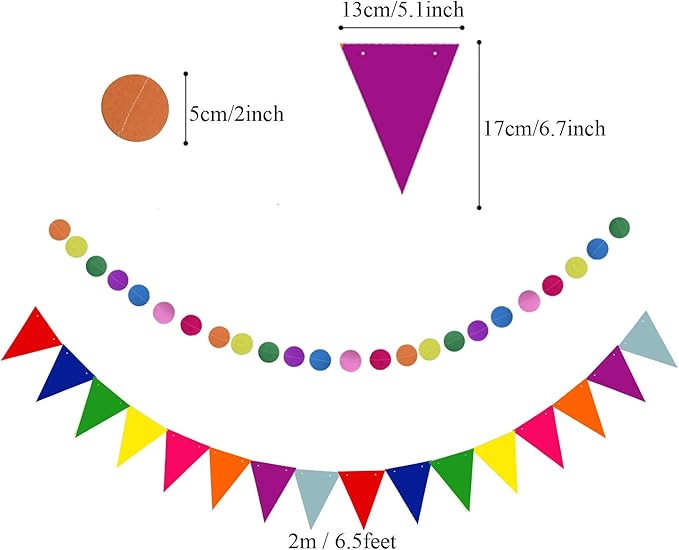 ZERODECO Birthday Decoration Set - Happy Birthday Banner, Bunting, 4 Paper Fans, 6 Paper Pom Poms, 10 Hanging Swirls, 20 Balloons - Multicoloured