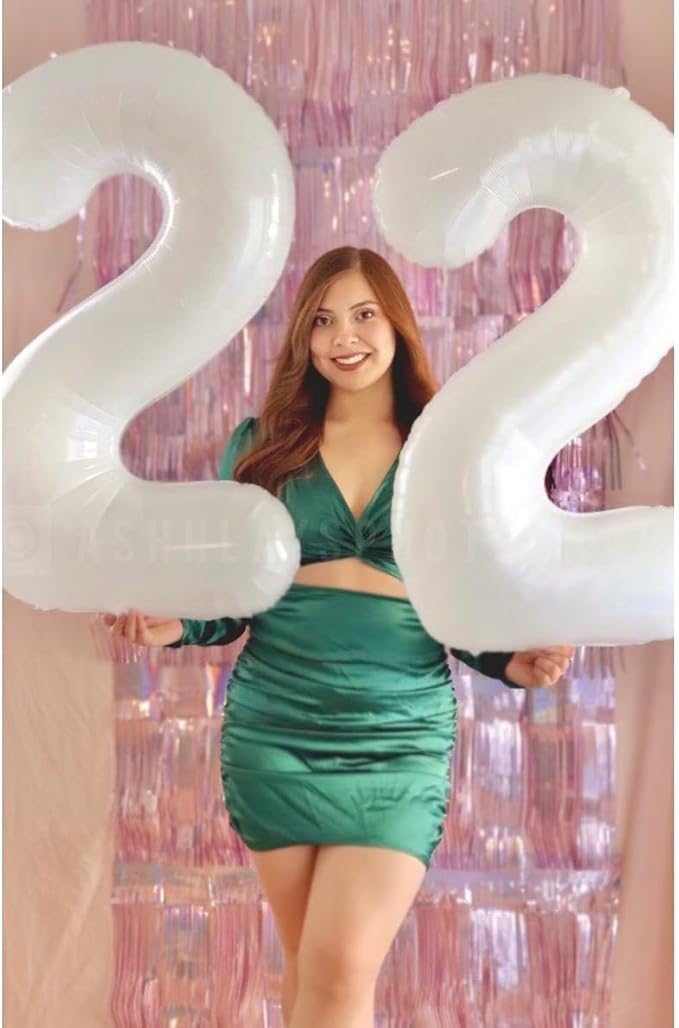White Number 0 Balloon 40 Inch, 0 Balloon Number for 10th 20th 30th 40th 50th 60th Birthday Decorations, White Party Supplies