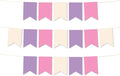 Andaz Press Hanging Pennant Banner with String, Lavender, Ivory, Pink, 1-Set, 24 Pennants, Approx. 12-Feet Long, Unicorn