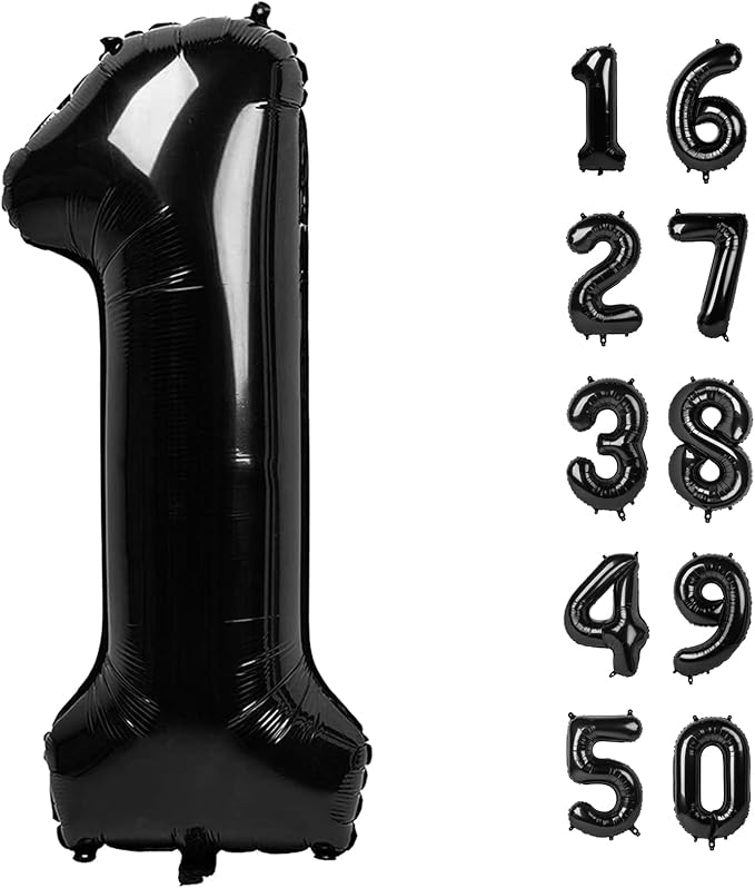 40 Inch Black Number 11 Digital Balloon,Jumbo Mylar Foil Helium Balloon for 11 Balloons for Birthday Party,Wedding Anniversary Party Decorations