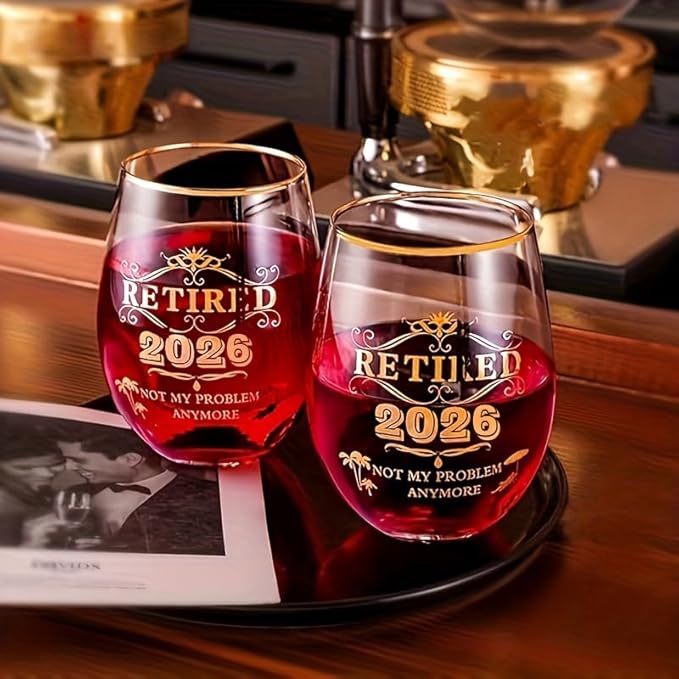 Great Retirement Gift for Women & Men 2026 !Coworker Leaving Gifts,Retirement Decorations, Farewell Goodbye Gifts For Coworkers - Stemless Wine glass