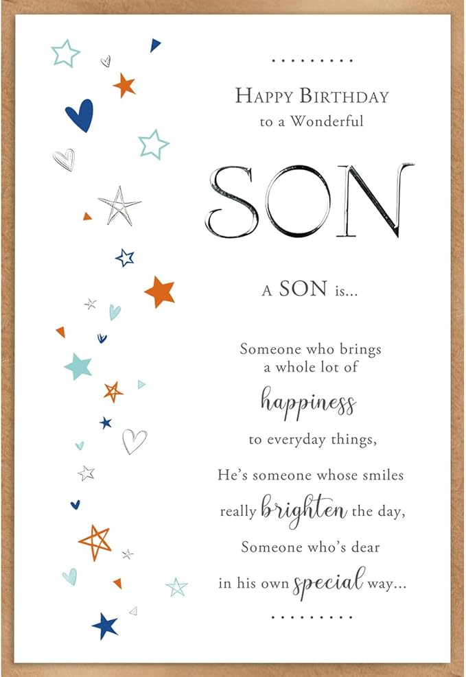 Son Birthday Card, Birthday Cards & Gifts for Son from Mom Dad Parents, Sons Birthdays Card Gift Adult