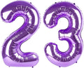 23 Balloon Number Purple, Big Foil 23th Birthday Balloons Decorations for Women, Number Balloon 40 Inch for 2 3 23 32 Wedding Memorial Day's Graduation Supplies