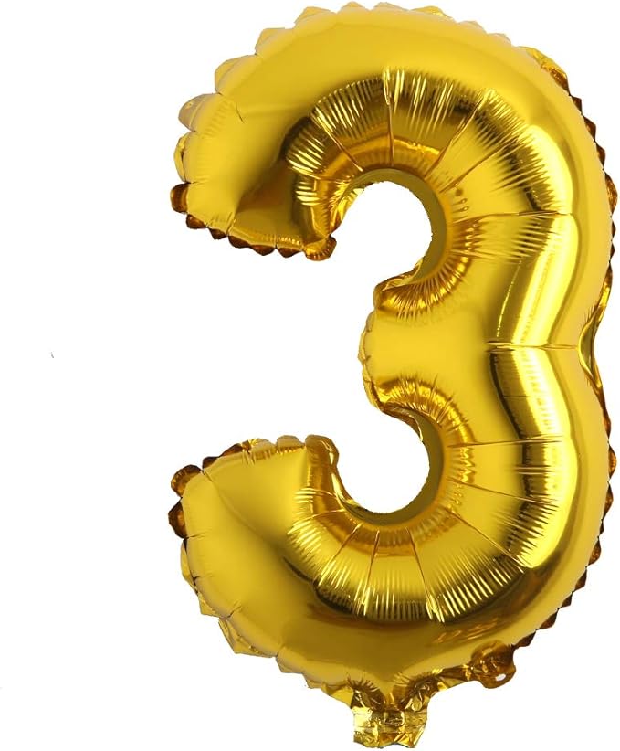 16" Alphabet Letter and Number Balloons Set Package, Aluminum Hanging Foil Film banner Mylar Balloon for Birthday Party Decoration Custom Word (A-Z, 0-9 Gold) (16 inch 3 Gold)