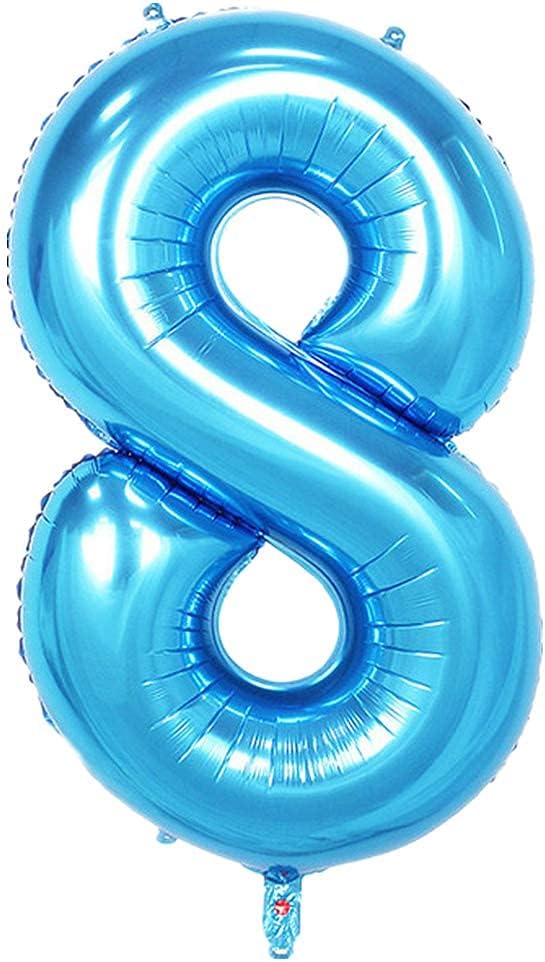 40 Inch Large Foil Helium Number Balloon Birthday Wedding Party 0-9 (Blue, 8)