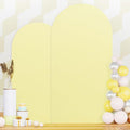 Yellow Arch Cover 7.2ft, 6ft Wedding Arch Stand Cover Yellow Arch Covers Set of 2 Round Top Chiara Backdrop Covers Arch Spandex Cover Stretchy Fabric for Birthday Balloon Party Decoratioin