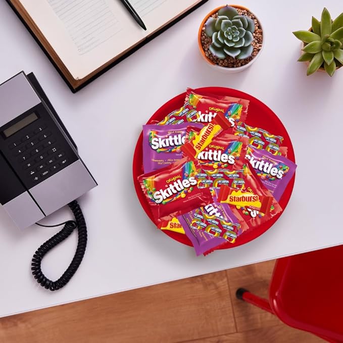 SKITTLES Original,SKITTLES Wild Berry STARBURST & LIFE SAVERS Hard Candy Fun Size Fruity Candy Assortment,135 Ct Bulk Bag,(Pack of 2)
