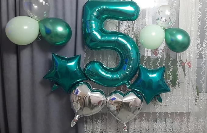 Teal Number 8 Balloon 40 Inch, 8 Balloon Number, 8th Birthday Decorations, Teal Party Supplies for Boys Girls