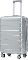 28 Inch ABS Hard Shell Large Luggage With Combination Lock and Side Hooks, Sliver