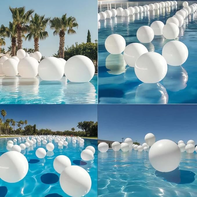 50 Pcs White Balloons Kit 18 24 36 Multi Sizes Giant Balloon, Use for Pool Party Birthdays, Weddings, Events Party Decoration Supplies