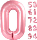 Pearlescent Pink Number Balloon 40 Inch, 0 Number Balloons, 10 20 30 40 50 Numbers Balloon Birthday Decorations, Party Supplies for Women