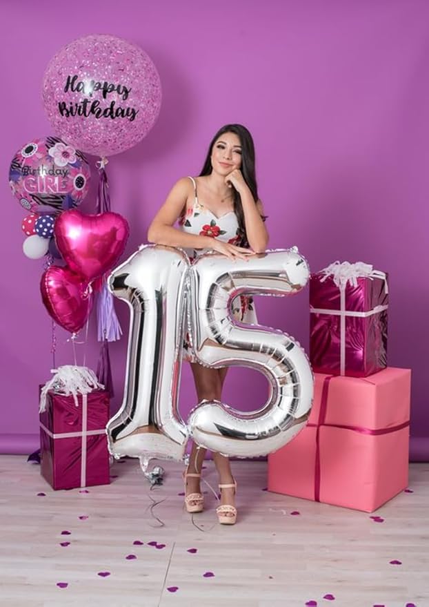 40 Inch Silver Numbers 9 Balloon, Balloons Decorations for 9 19 90 Birthday Party, Engagement, Wedding, Graduations, Photo Shoot Supplies