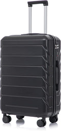 28 Inch ABS Hard Shell Large Luggage With Combination Lock and Side Hooks, Black
