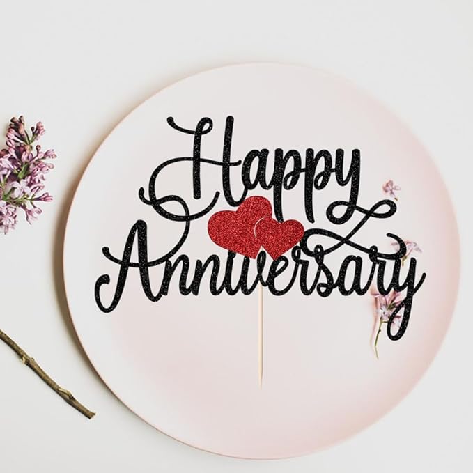Kaoenla Happy Anniversary Cake Topper - Company Anniversary,Wedding Wedding Anniversary,Birthday Party Selected Decoration Supplies