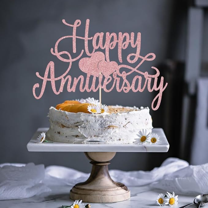 Happy Anniversary Cake Topper - Company Anniversary,Wedding Wedding Anniversary,Birthday Party Selected Decoration Supplies