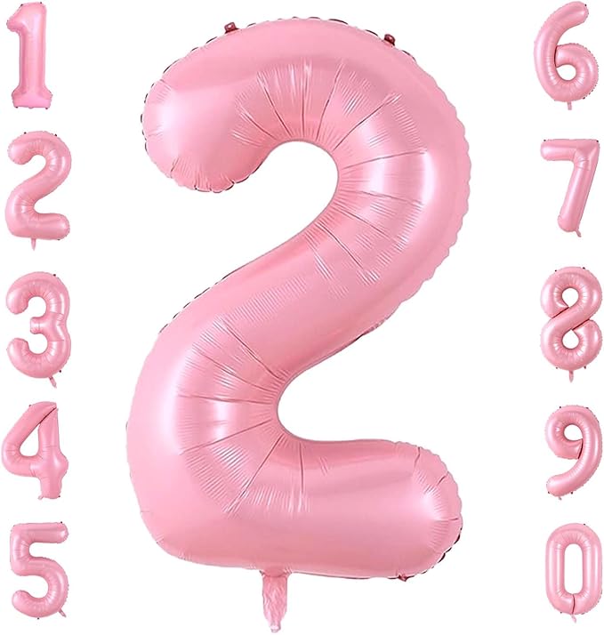 Number 2 Balloon 40 Inch Pink Number Balloon Foil Mylar Alphabet Balloon for Birthday Wedding Baby Shower Party Large Number Balloon