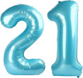 40 Inch Light Blue Number 21 Digital Balloon,Jumbo Mylar Foil Helium Balloon for 21 Balloons for Birthday Party,Wedding Anniversary Party Decorations