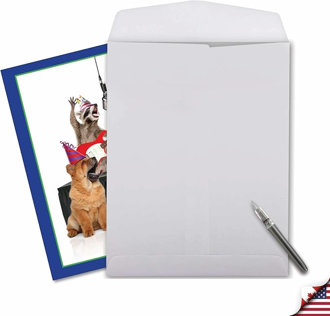 NobleWorks - Hilarious Happy Birthday Card with Envelope (8.5 x 11 Inch) - Funny Animal Greeting Card From All Of Us - Animal Bands - Gang J9508CBDG-US