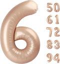 Light Brown 6 Balloon, Tan Number Balloons 40 Inch, 6th Balloons for Beige Birthday Decorations, Sandy Brown and Black Party Supplies 6 Birthday Balloon, Khaki Number 6 Balloon