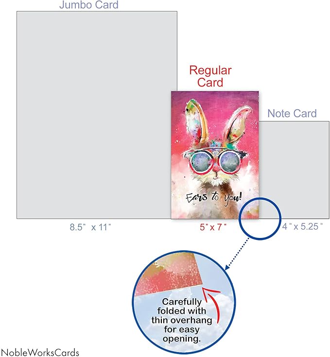 NobleWorks - Funny Birthday Greeting Card with 5 x 7 Inch Envelope (1 Card) Bday Sassy Animals - Rabbit C8850ABDG