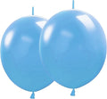 Link Balloons 12 Inch - 100 Pcs Quick Link Balloon Latex Linking Balloons Connected Linkable Balloon Birthday Wedding Party Decorations(Macaron Blue)