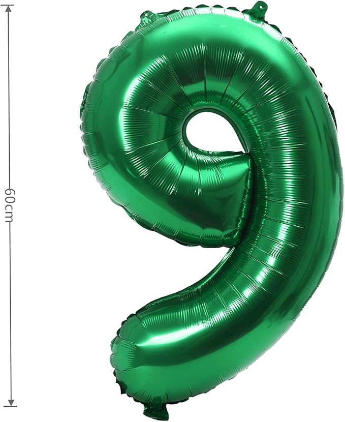YPSelected 32 Inch Large Foil Helium Number Balloon Birthday Wedding Party 0-9 (Green, 9)