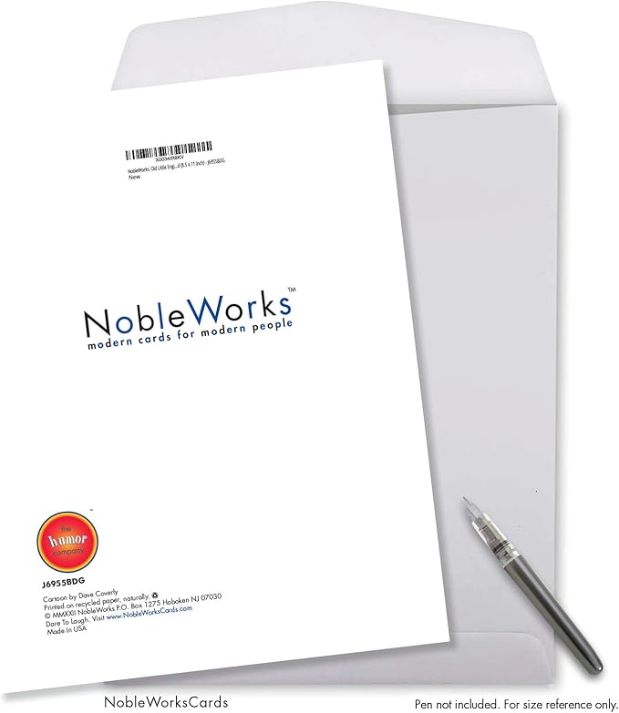 NobleWorks - Extra Large Funny Birthday Paper Card 8.5 x 11 Inch with Envelope (1 Pack) Oversize Jumbo Bday Old Little Engine J6955BDG