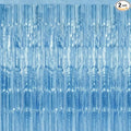 Birthday Party Streamer Backdrop Decorations-Glossy Foil,Brightly Colored,Perfect for Themed Party,Christmas,2 Pack,SkyBlue