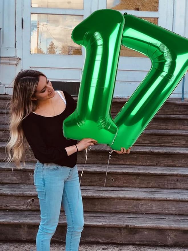 Balloon Numbers 40 Inch 5 Ballon for 5th Birthday Decorations, 15 25 35 50 Big Dark Green Number Balloons for Wedding Photo Shoot Party Decor