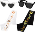 Just Married Bride and Groom Sunglasses and Sash for Just Married Wedding Party Decorations